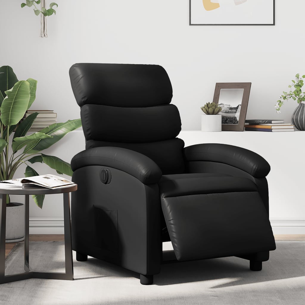 Vidaxl fauteuil elektrisch verstelbaar kunstleer zwart