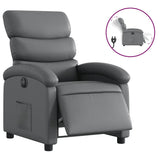 Vidaxl fauteuil verstelbaar elektrisch kunstleer grijs