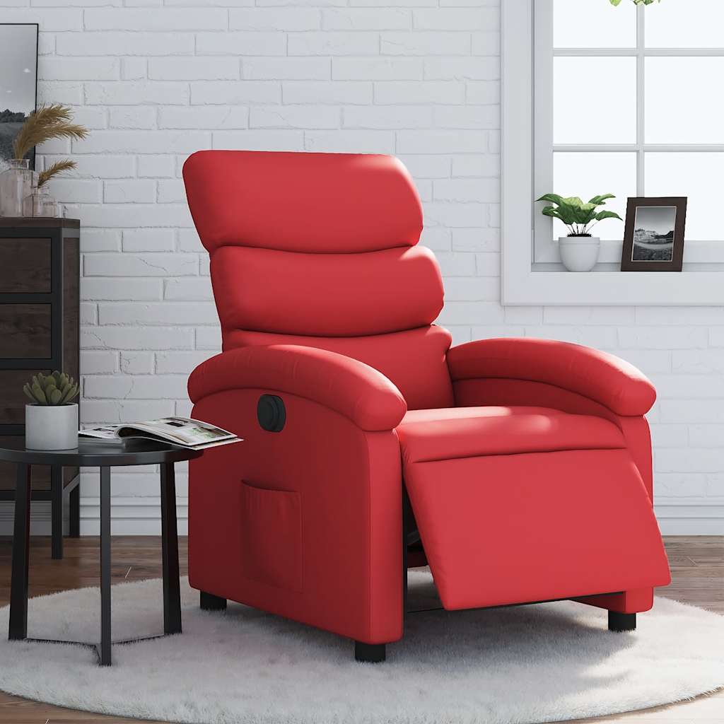Vidaxl fauteuil verstelbaar elektrisch kunstleer rood