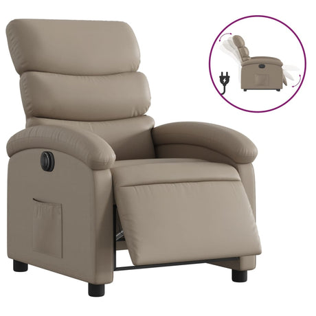 Vidaxl fauteuil verstelbaar elektrisch kunstleer cappuccinokleurig
