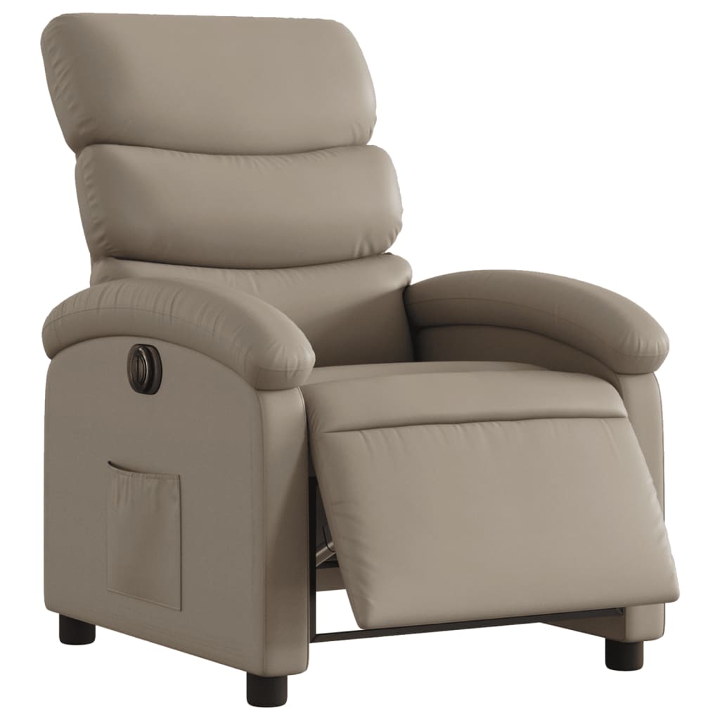 Vidaxl fauteuil verstelbaar elektrisch kunstleer cappuccinokleurig