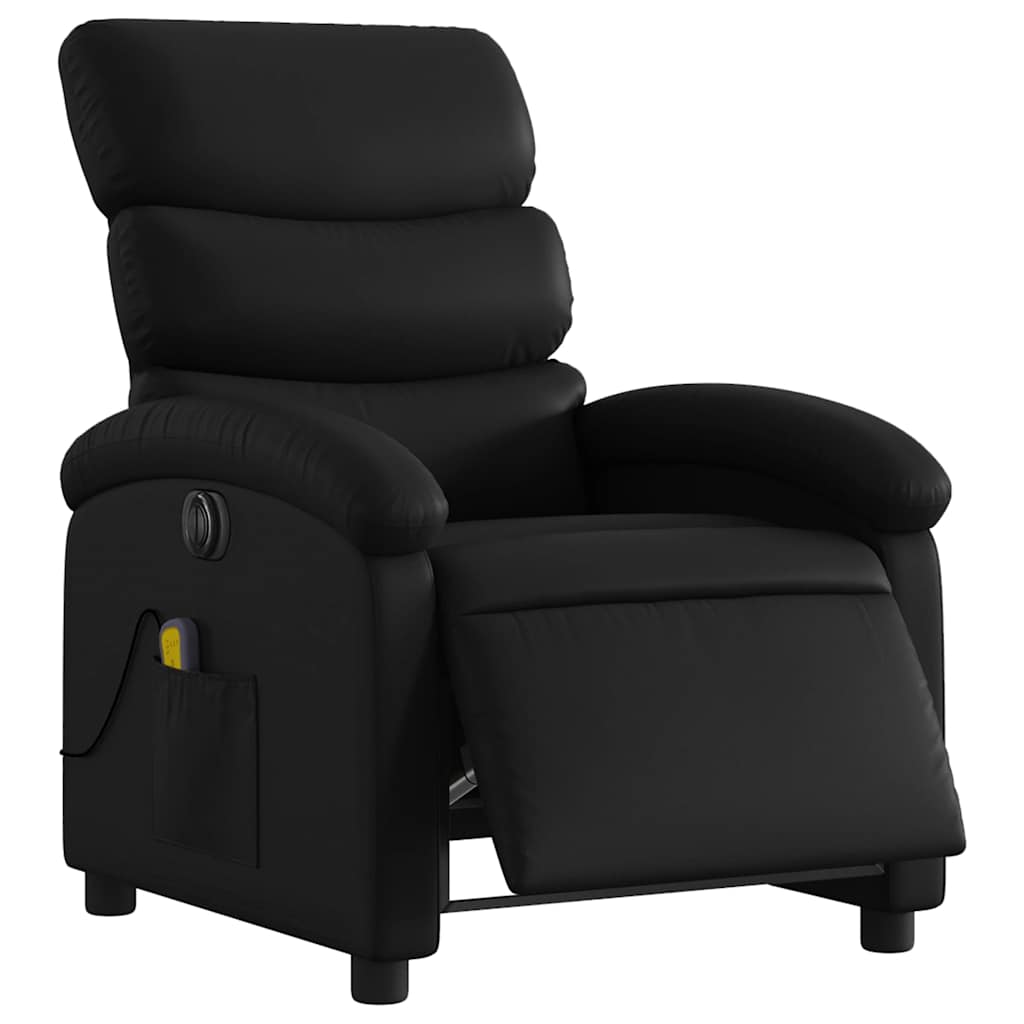 Vidaxl massagestoel verstelbaar elektrisch kunstleer zwart