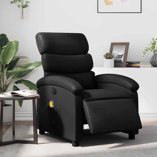 Vidaxl massagestoel verstelbaar elektrisch kunstleer zwart