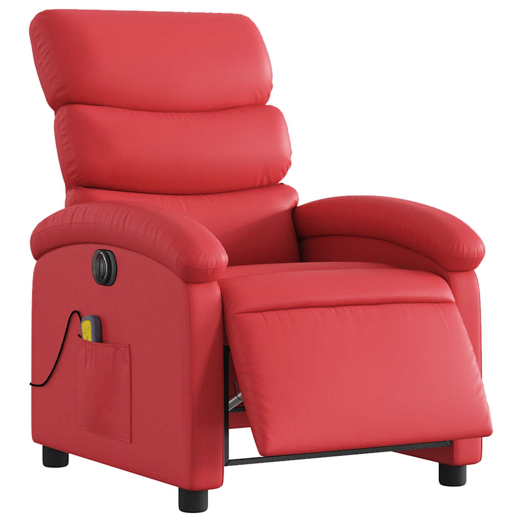 Vidaxl massagestoel verstelbaar elektrisch kunstleer rood