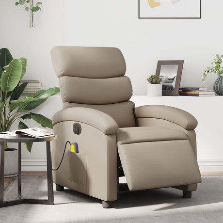 Vidaxl massagestoel verstelbaar elektrisch kunstleer cappuccinokleurig