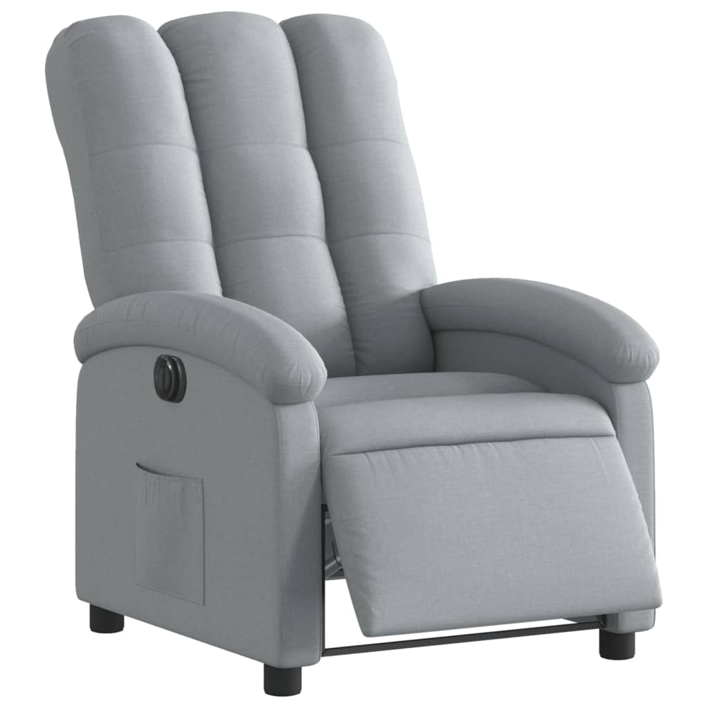 Vidaxl fauteuil elektrisch verstelbaar stof lichtgrijs