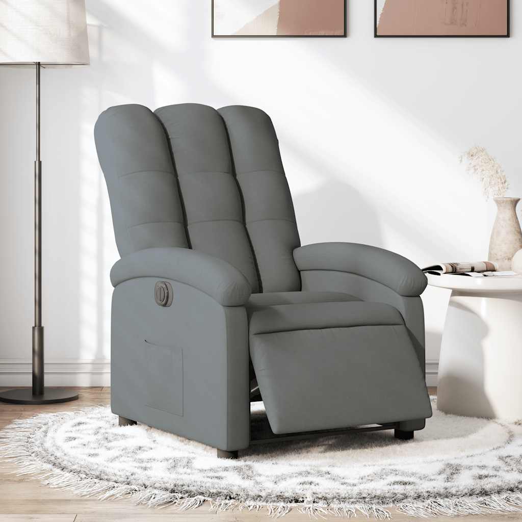 Vidaxl fauteuil elektrisch verstelbaar stof donkergrijs