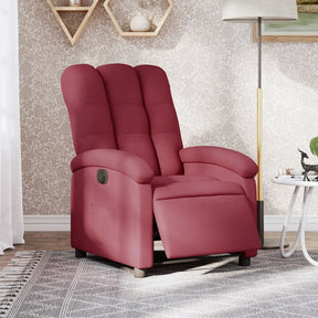 Vidaxl fauteuil verstelbaar elektrisch stof wijnrood
