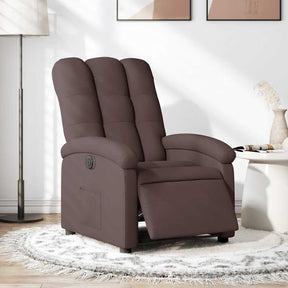Vidaxl fauteuil verstelbaar elektrisch stof donkerbruin
