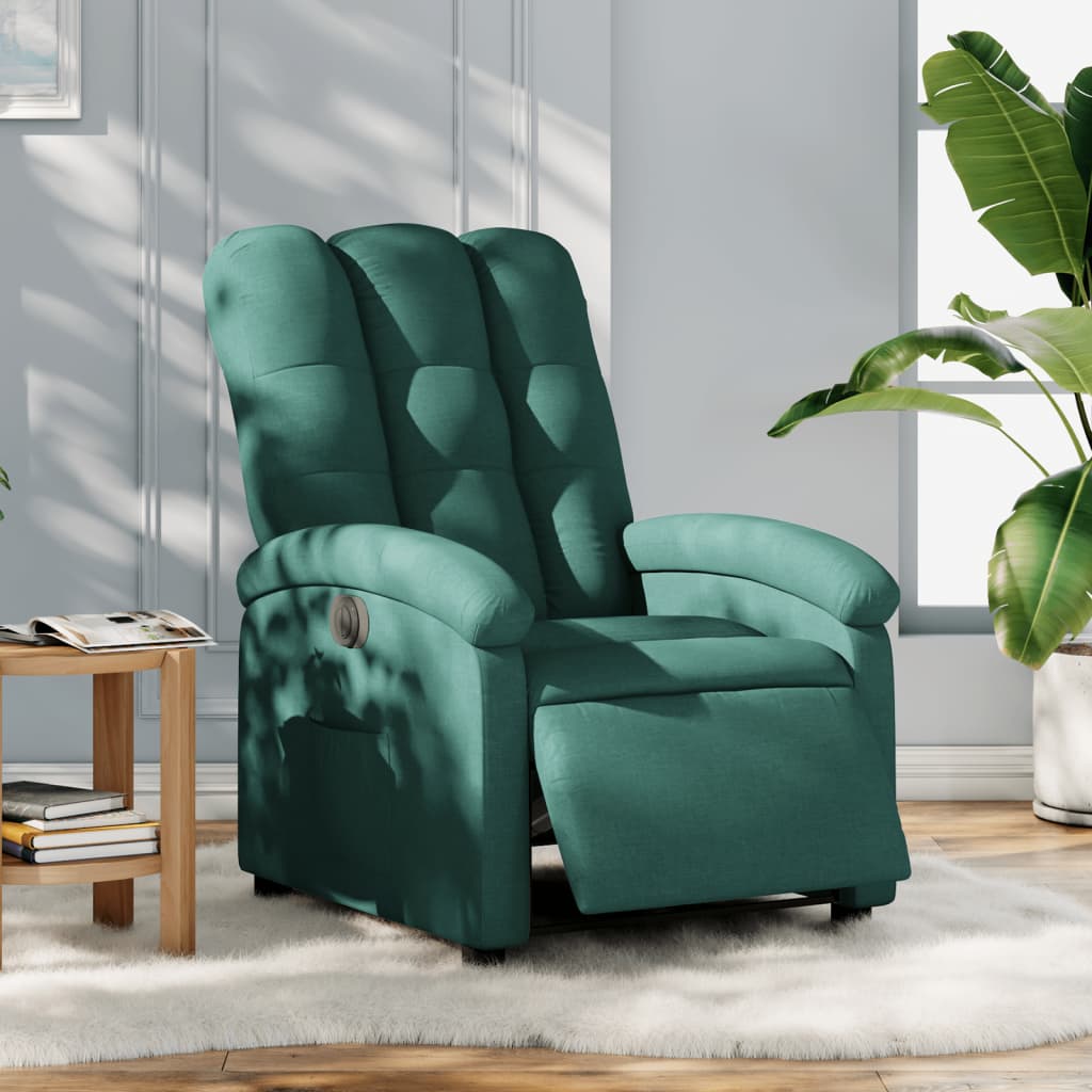 Vidaxl fauteuil verstelbaar elektrisch stof donkergroen