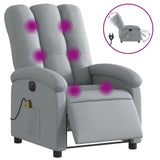 Vidaxl massagestoel elektrisch verstelbaar stof lichtgrijs