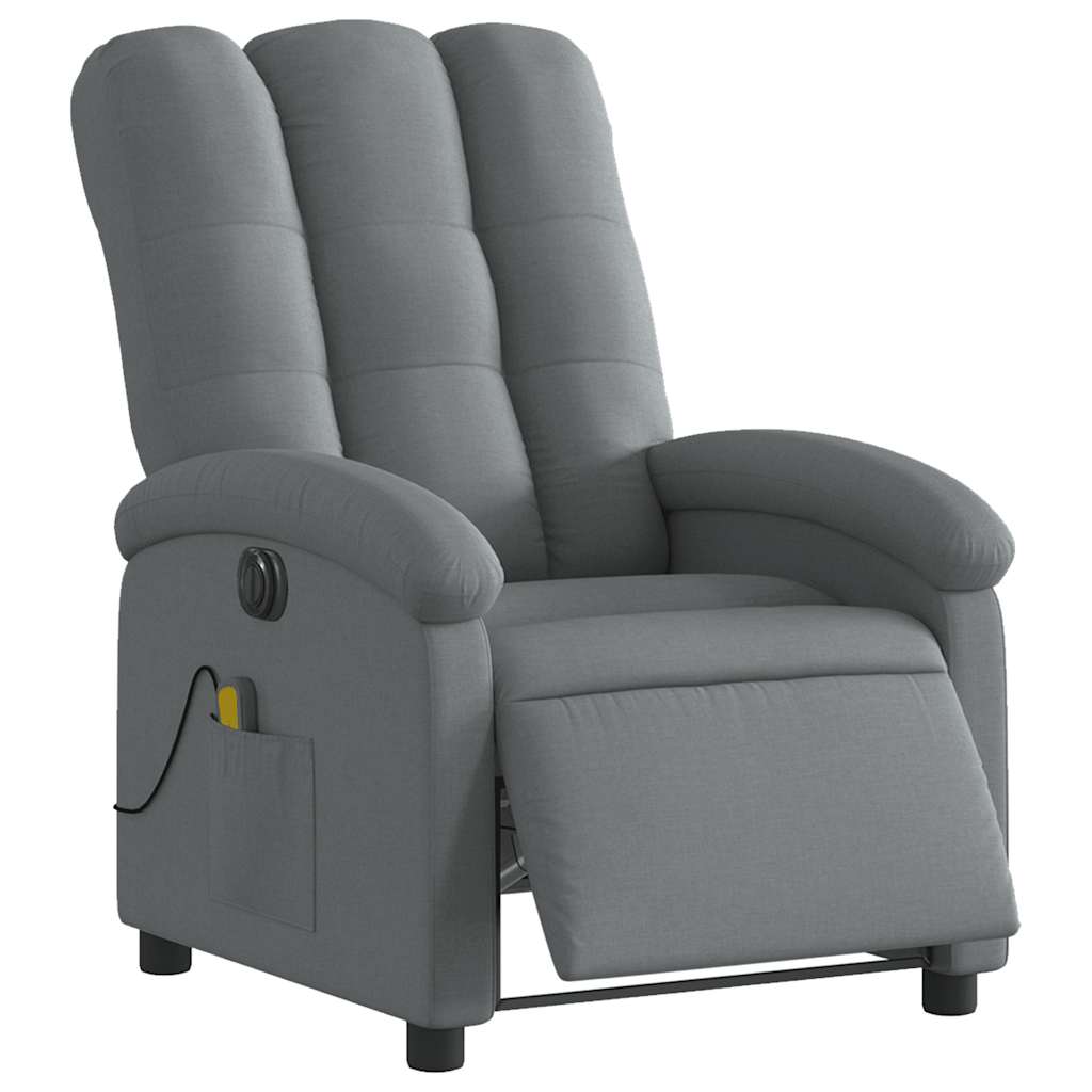 Vidaxl massagestoel elektrisch verstelbaar stof donkergrijs