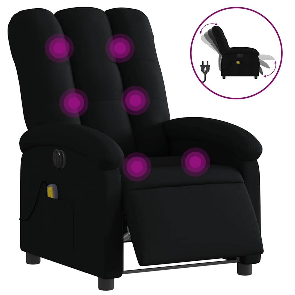Vidaxl massagestoel elektrisch verstelbaar stof zwart