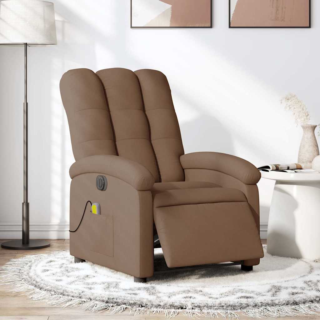 Vidaxl massagestoel elektrisch verstelbaar stof bruin