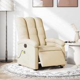 Vidaxl massagestoel elektrisch verstelbaar stof crèmekleurig
