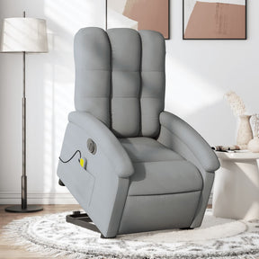 Vidaxl sta-op-massagestoel elektrisch verstelbaar stof lichtgrijs