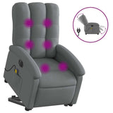 Vidaxl sta-op-massagestoel elektrisch verstelbaar stof donkergrijs
