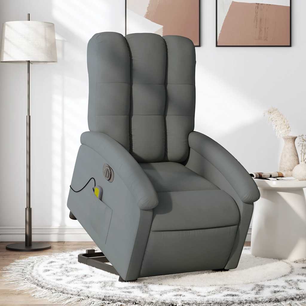 Vidaxl sta-op-massagestoel elektrisch verstelbaar stof donkergrijs