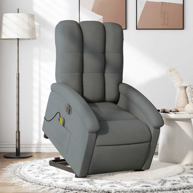 Vidaxl sta-op-massagestoel elektrisch verstelbaar stof donkergrijs