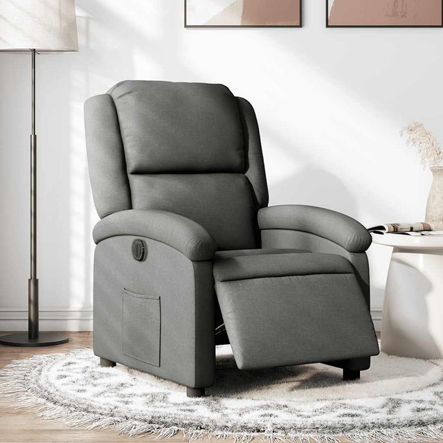 Vidaxl fauteuil elektrisch verstelbaar stof donkergrijs