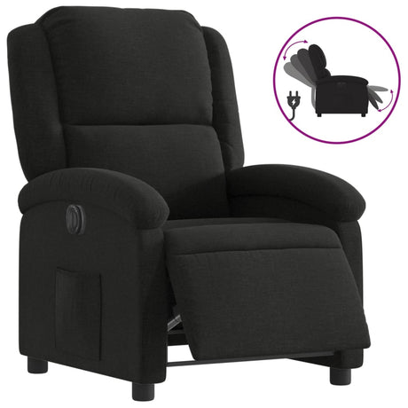 Vidaxl fauteuil verstelbaar elektrisch stof zwart