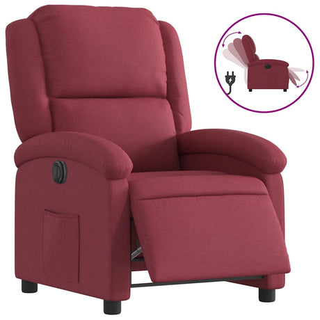 Vidaxl fauteuil verstelbaar elektrisch stof wijnrood