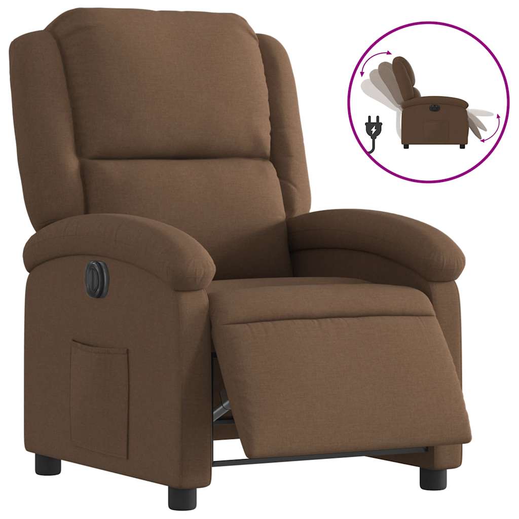 Vidaxl fauteuil verstelbaar elektrisch stof bruin