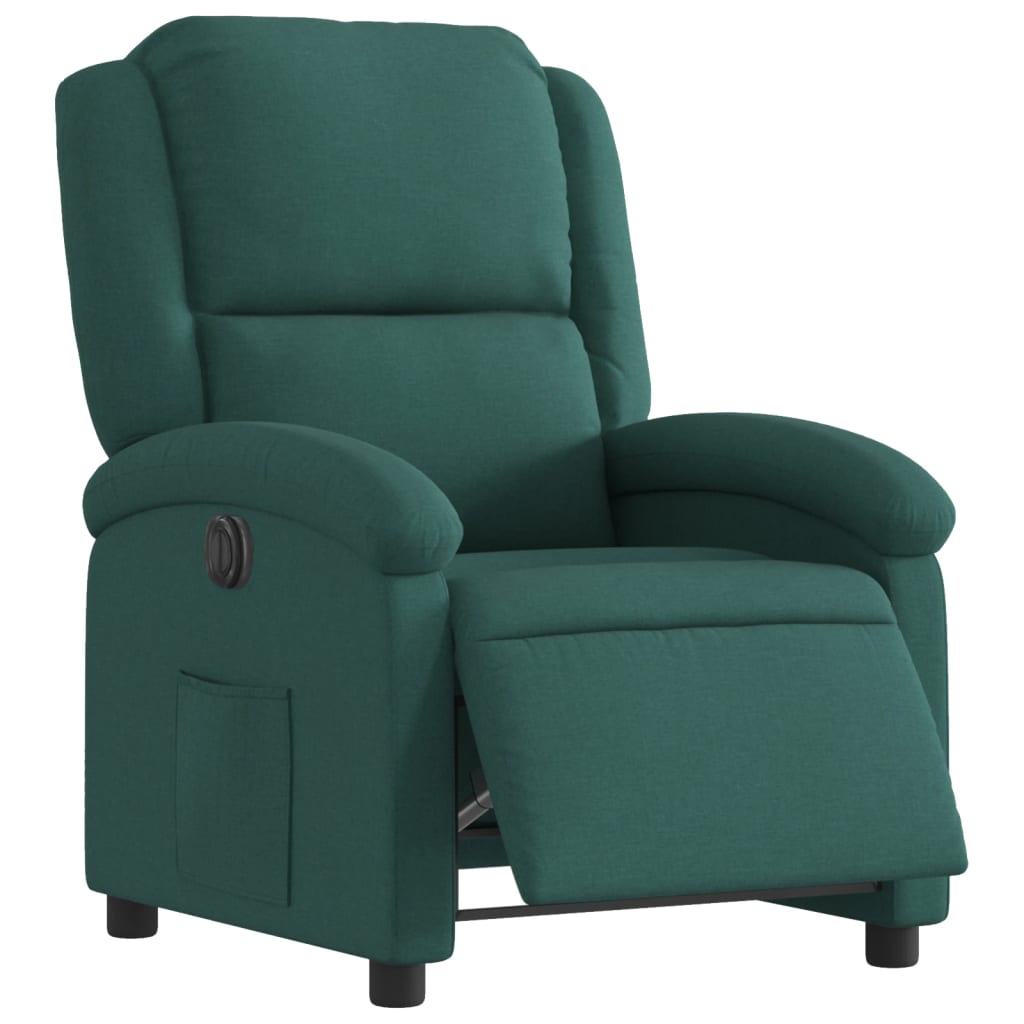 Vidaxl fauteuil verstelbaar elektrisch stof donkergroen