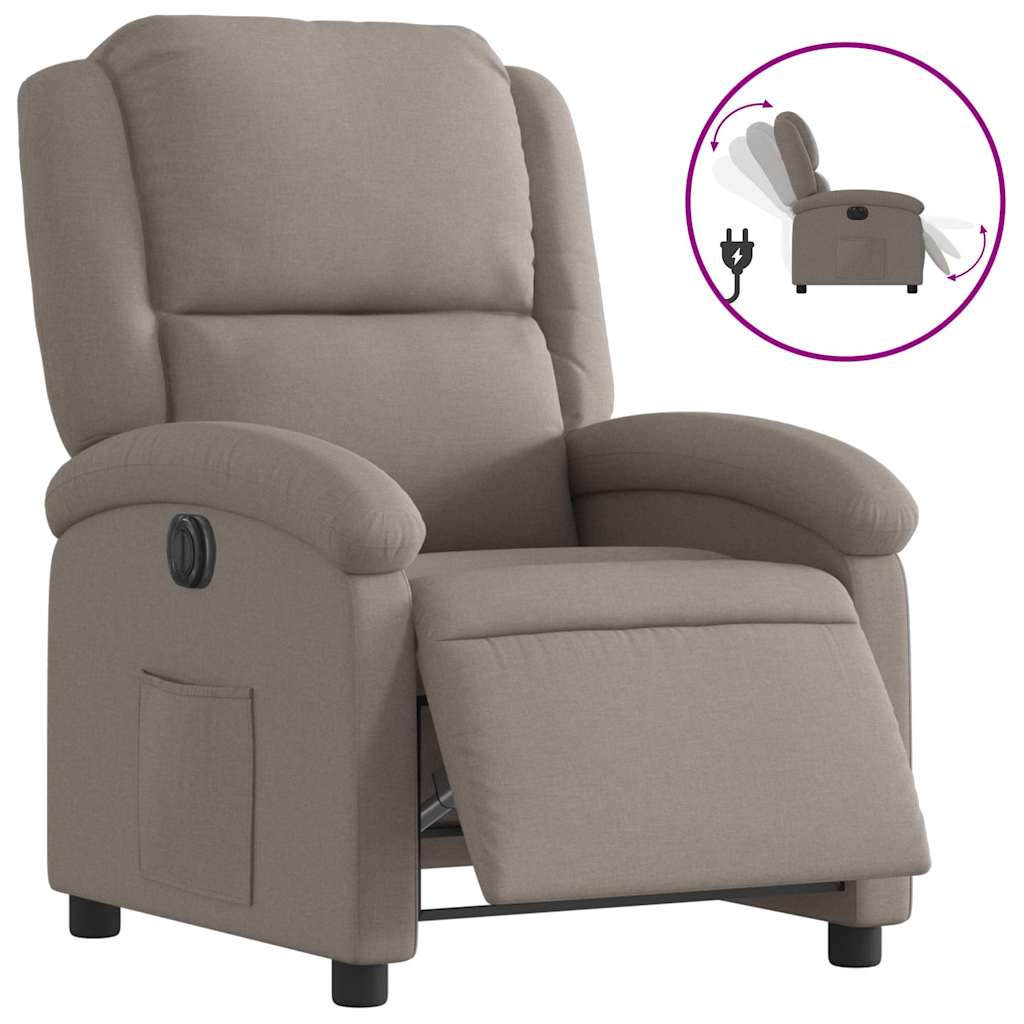 Vidaxl fauteuil verstelbaar elektrisch stof taupe