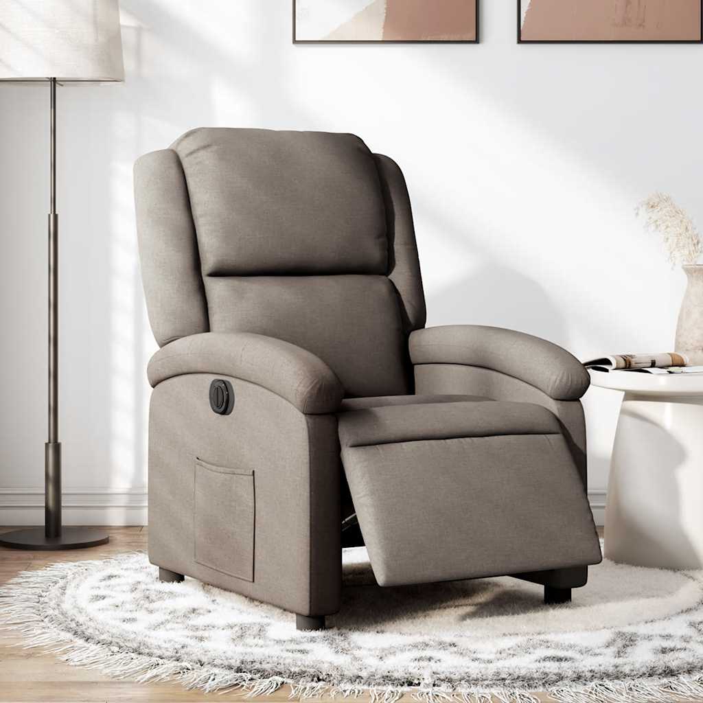 Vidaxl fauteuil verstelbaar elektrisch stof taupe