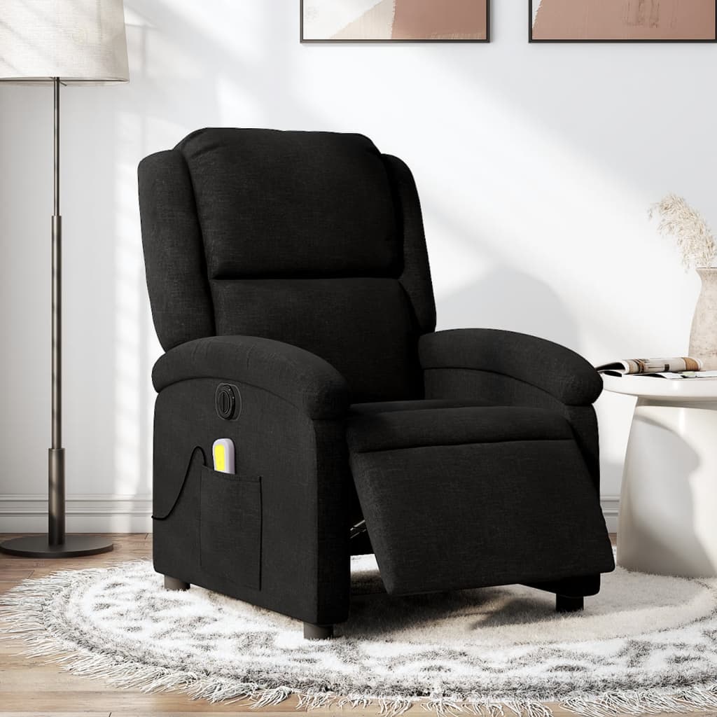 Vidaxl massagestoel elektrisch verstelbaar stof zwart