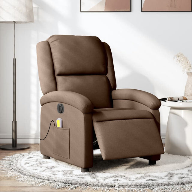 Vidaxl massagestoel elektrisch verstelbaar stof bruin