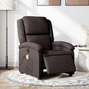 Vidaxl massagestoel elektrisch verstelbaar stof donkerbruin