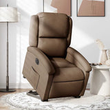 Vidaxl sta-op-stoel elektrisch verstelbaar stof bruin