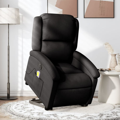 Vidaxl sta-op-massagestoel elektrisch verstelbaar stof zwart