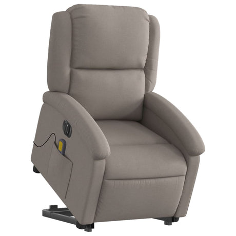 Vidaxl sta-op-massagestoel elektrisch verstelbaar stof taupe