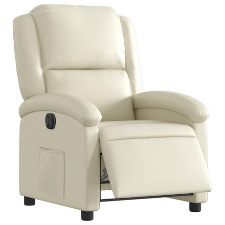 Vidaxl fauteuil elektrisch verstelbaar kunstleer crèmekleurig