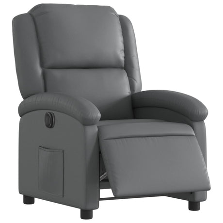 Vidaxl fauteuil verstelbaar elektrisch kunstleer grijs