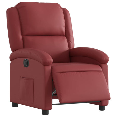 Vidaxl fauteuil verstelbaar elektrisch kunstleer wijnrood