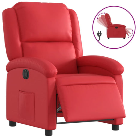 Vidaxl fauteuil verstelbaar elektrisch kunstleer rood