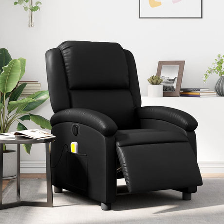 Vidaxl massagestoel verstelbaar elektrisch kunstleer zwart