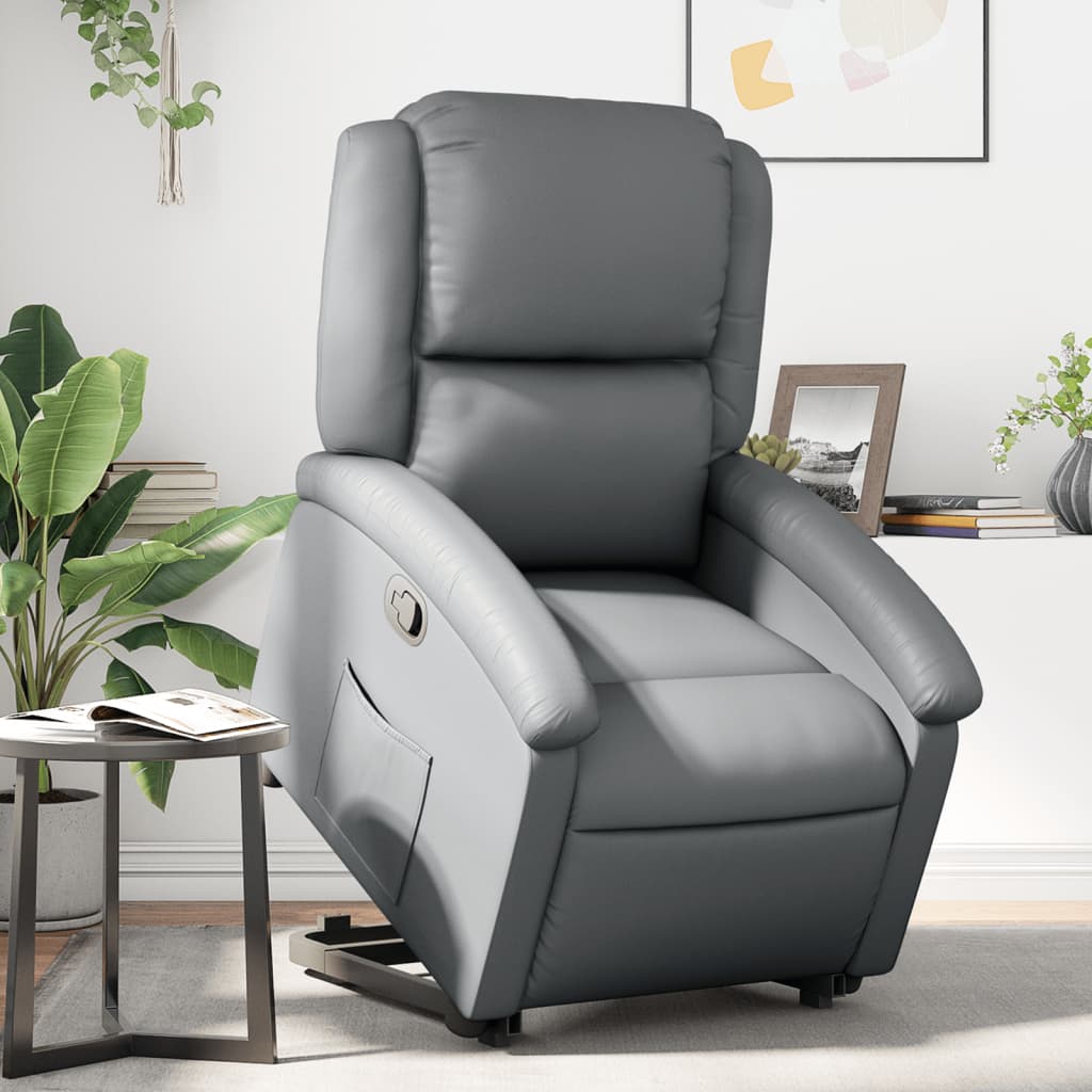 Vidaxl sta-op-stoel kunstleer grijs