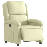 Vidaxl fauteuil elektrisch verstelbaar echt leer crèmekleurig