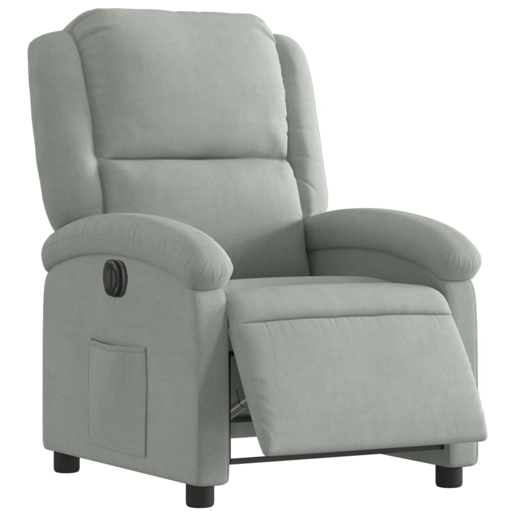 Vidaxl fauteuil elektrisch verstelbaar stof lichtgrijs