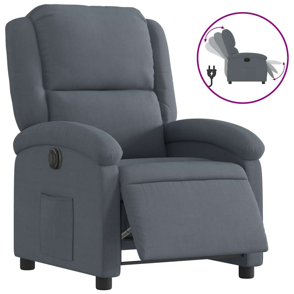 Vidaxl fauteuil elektrisch verstelbaar stof donkergrijs