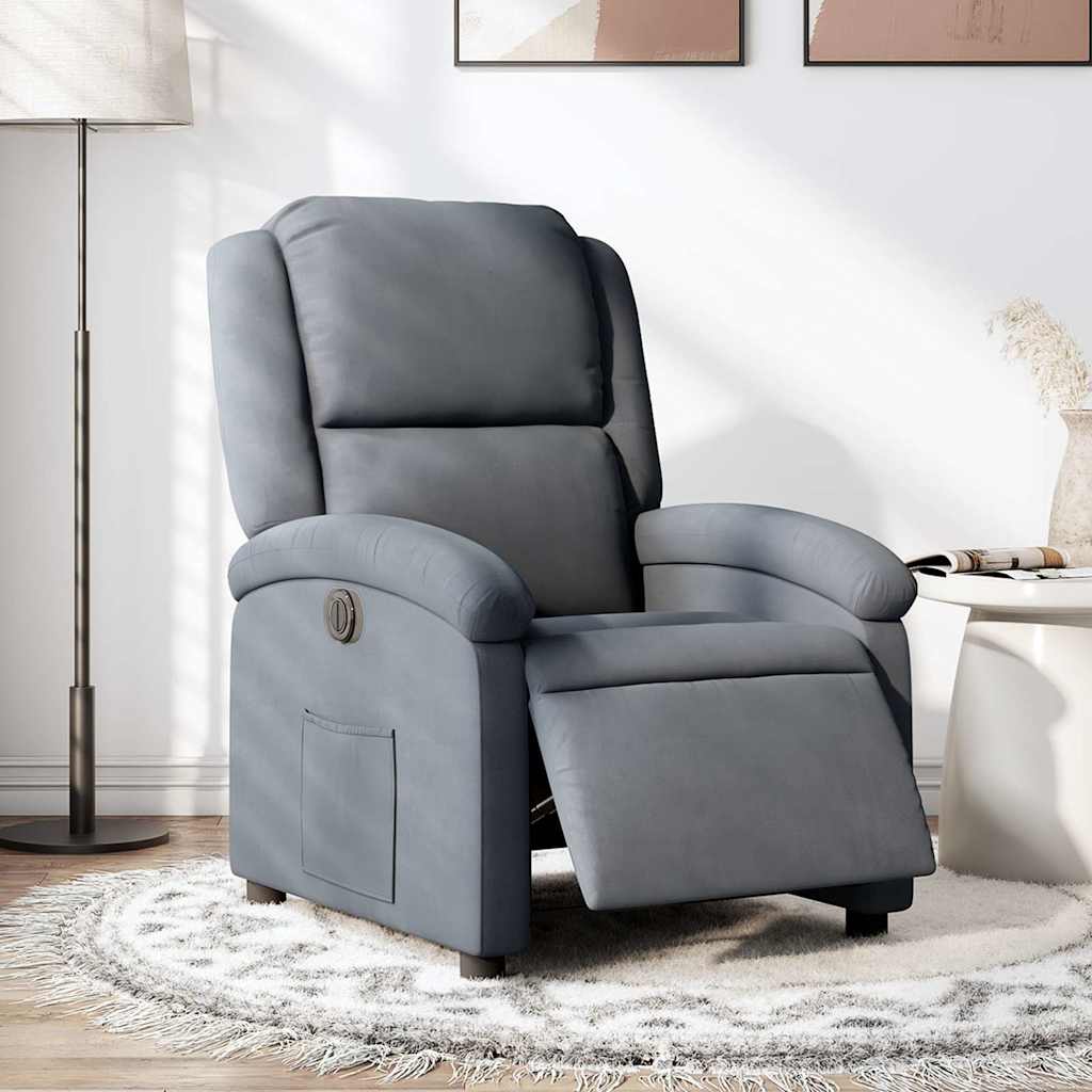 Vidaxl fauteuil elektrisch verstelbaar stof donkergrijs
