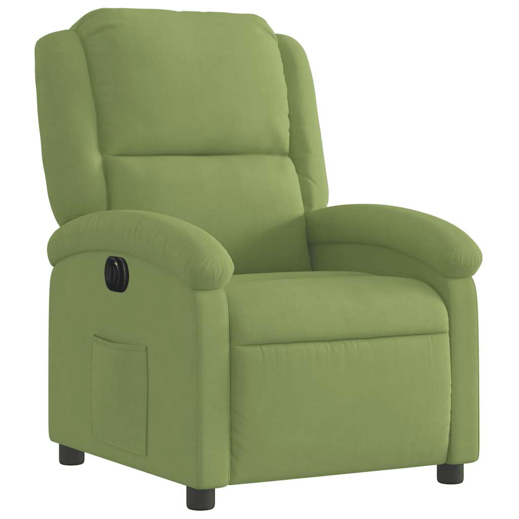 Vidaxl fauteuil elektrisch verstelbaar fluweel lichtgroen