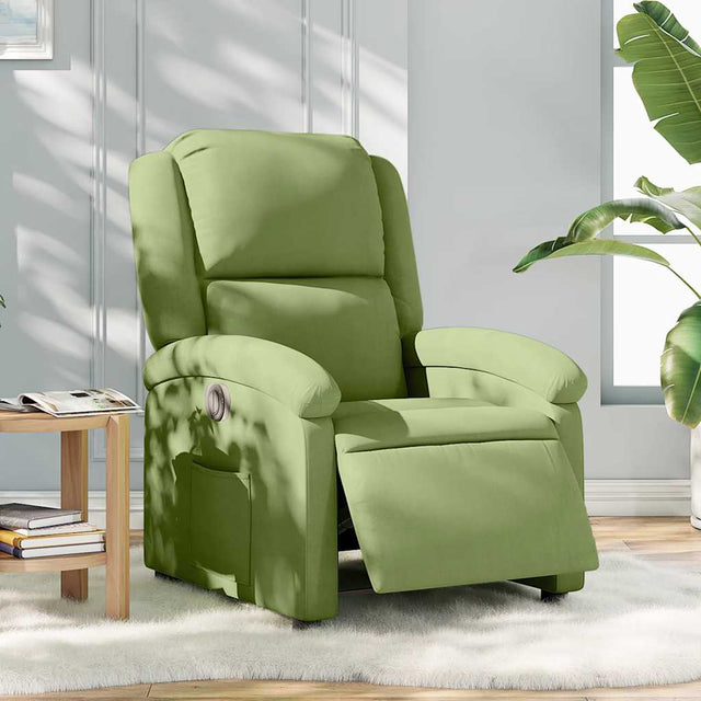 Vidaxl fauteuil elektrisch verstelbaar fluweel lichtgroen