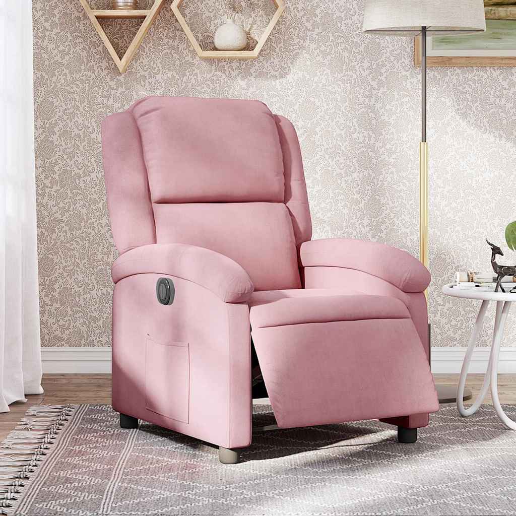 Vidaxl fauteuil elektrisch fluweel roze