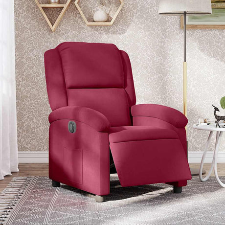 Vidaxl fauteuil verstelbaar elektrisch stof wijnrood